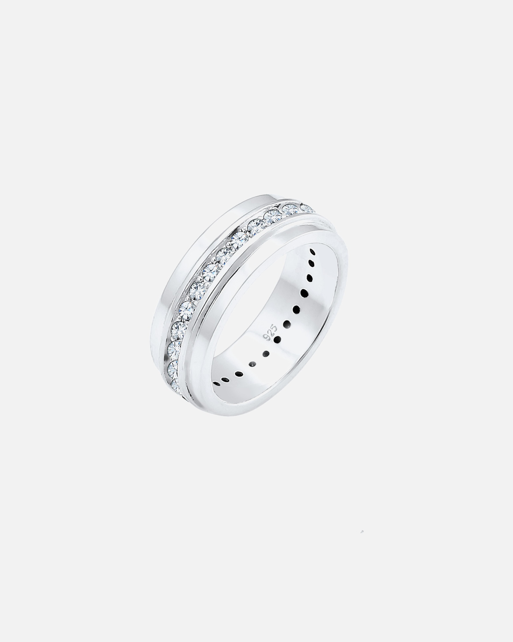 Elli Femmes bande classique avec cristaux en argent sterling 925