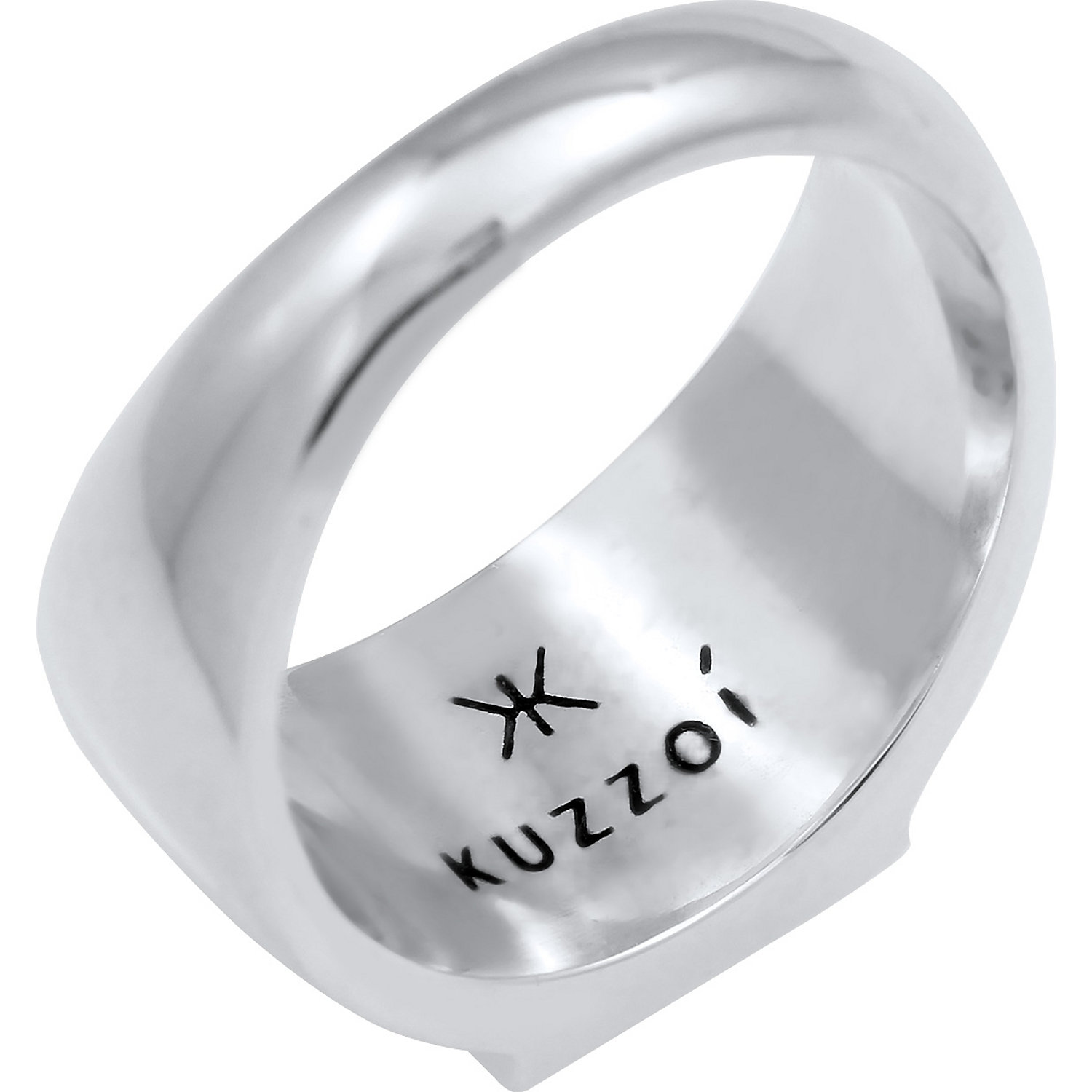 KUZZOI Hommes Sceau Rectangle Brillant Basique Solide en argent sterling 925