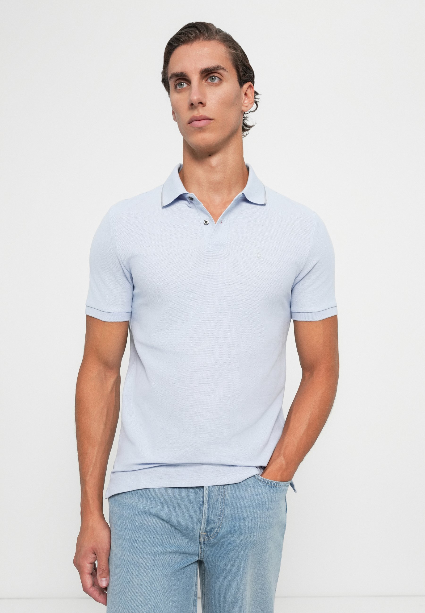 Polo Calvin Klein REFINED TIPPED CLASSIC - bleu xénon