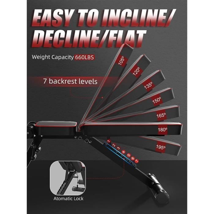 Panca pesi pieghevole multifunzionale Dripex, attrezzatura fitness completa per addominali e allenamento delle braccia, ideale per palestra domestica e ufficio, 115x50x54 cm.