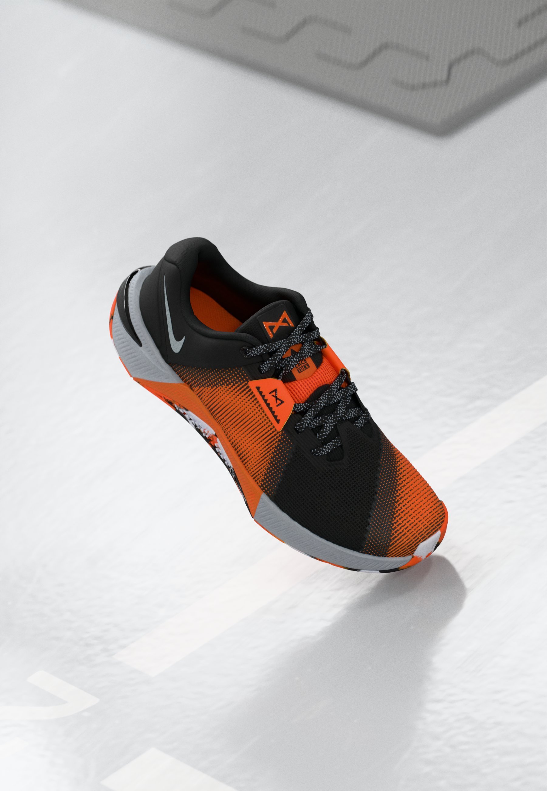 Nike Performance METCON 10 - Scarpa da allenamento - nero/grigio lupo/arancione fluo