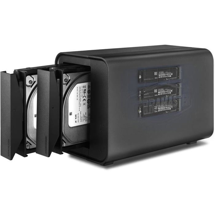 TERRAMASTER D5 Box ibrido a 5 alloggiamenti per HDD/NVMe, USB 3.2 Gen2 10Gbps, RAID 0/1/JBOD + modalità esclusive (senza disco)