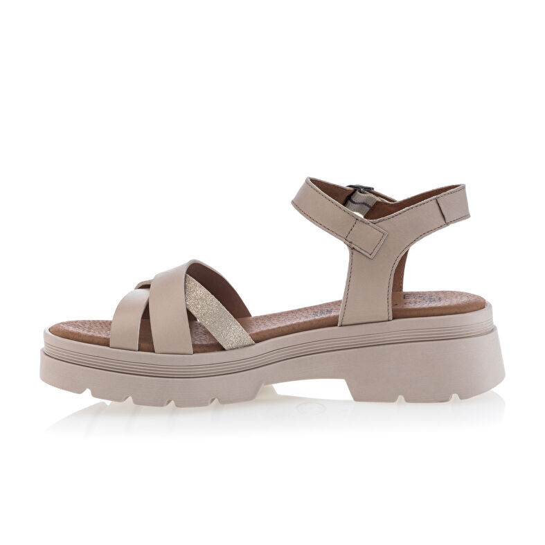 Beige sandaler / åben tå sko til kvinder