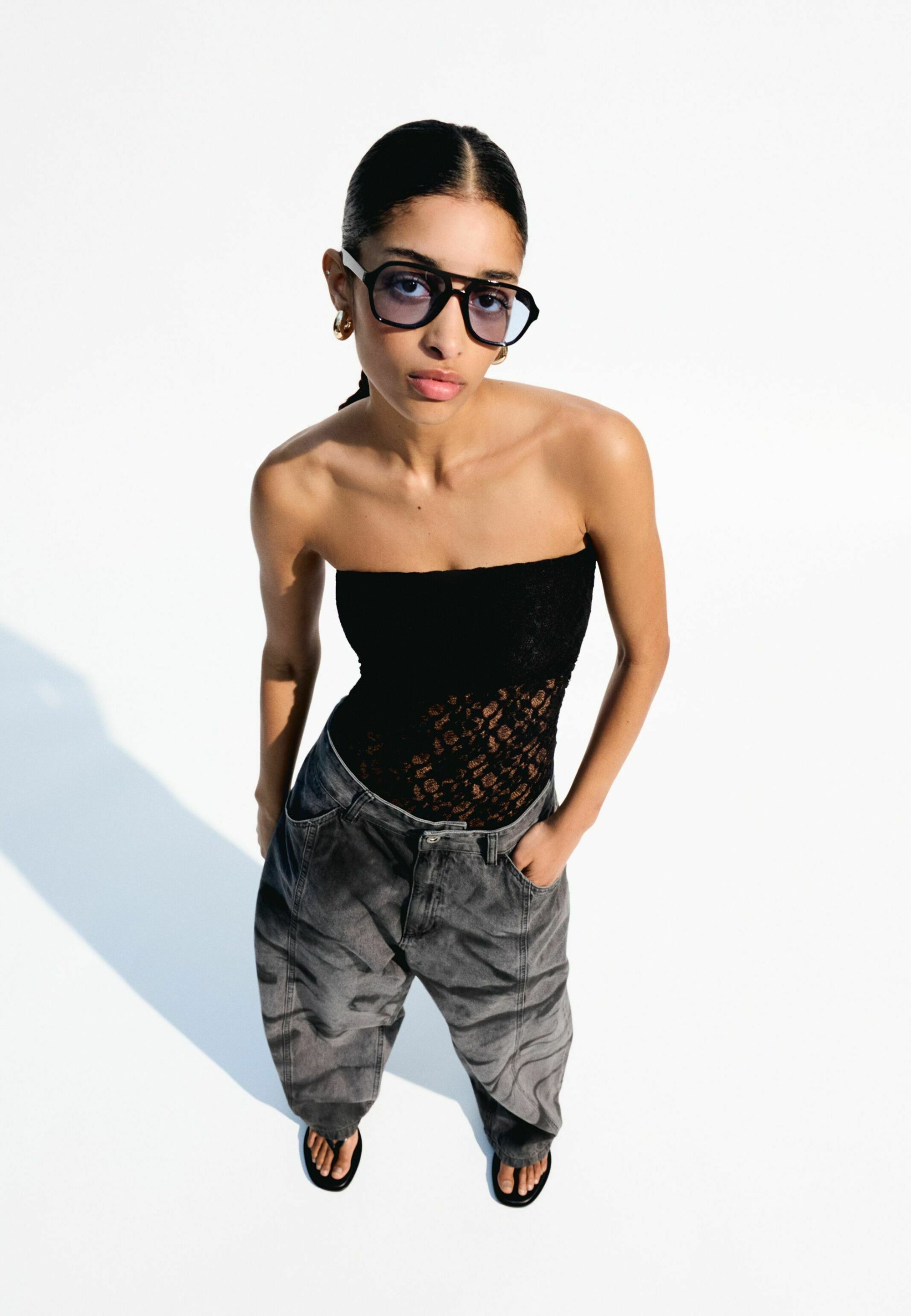 Haut Bershka à col bandeau noir
