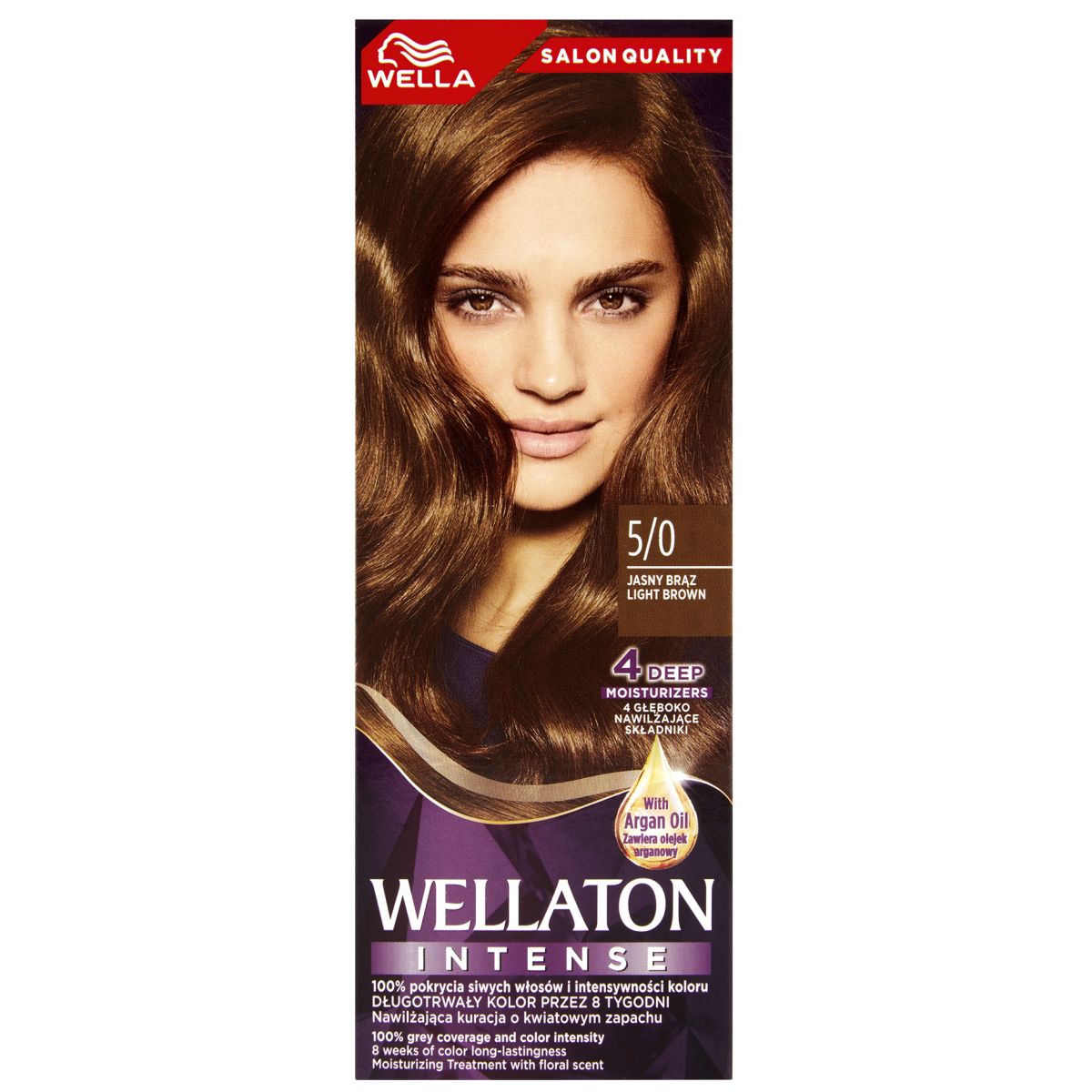 Crema colorante per capelli Wella 5/0 castano chiaro Wellaton