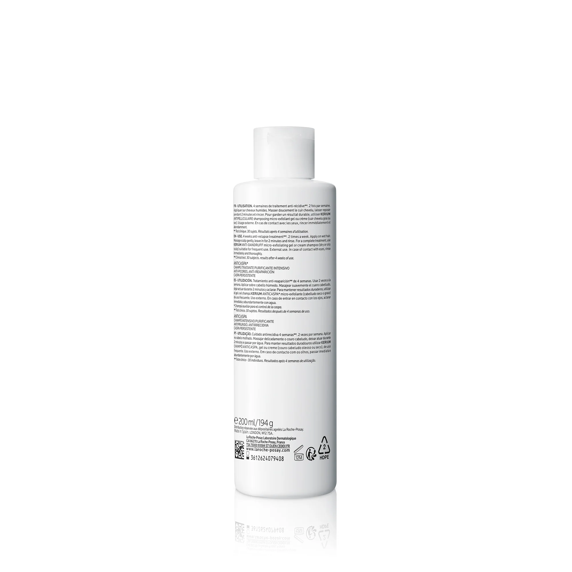 Kerium Kerium DS Intensivo shampoo trattamento microesfoliante con LHA e Piroctolamina - Shampoo Antiforfora