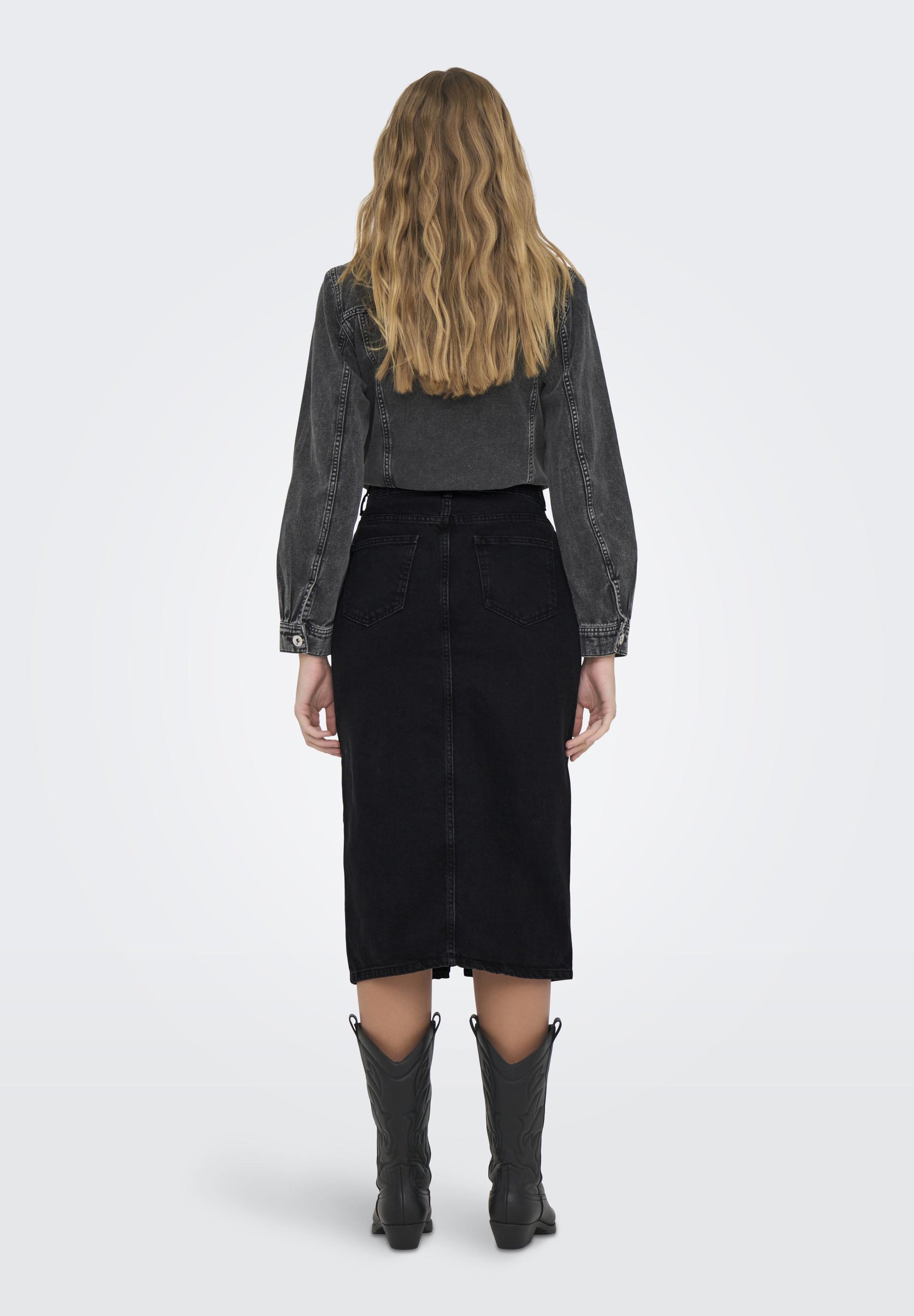ONLY ONLBIANCA - Denim rok - gewassen zwart