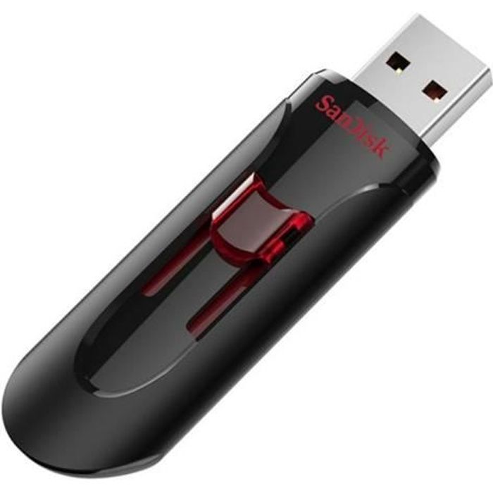 Chiavetta USB - SanDisk - Cruzer Glide CZ600 - 256 GB - USB 3.0 - Tipo A - Nero/Rosso