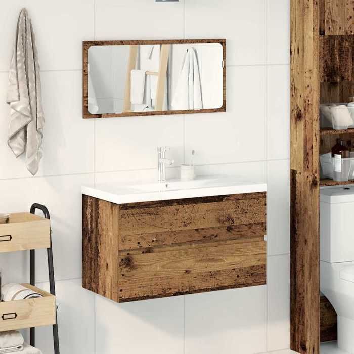 vidaXL 3-teiliges Badezimmermöbelset, Holzwerkstoff, 3328939