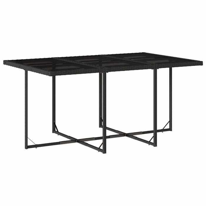 Ensemble à manger de jardin - vidaXL - 7 pièces - Résine tressée - Noir - 165x106x73 cm (table) - 50,5x50x79 cm (chaise)