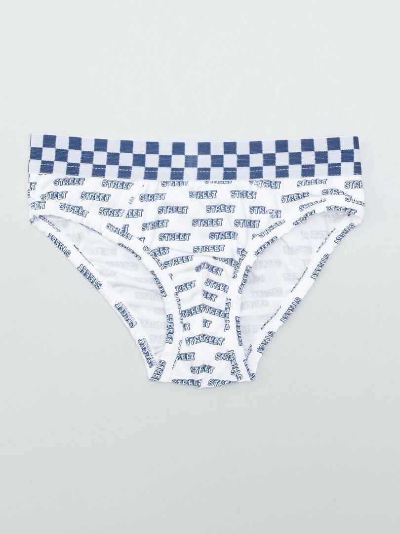 Lot de 3 slips imprimés - BLANC