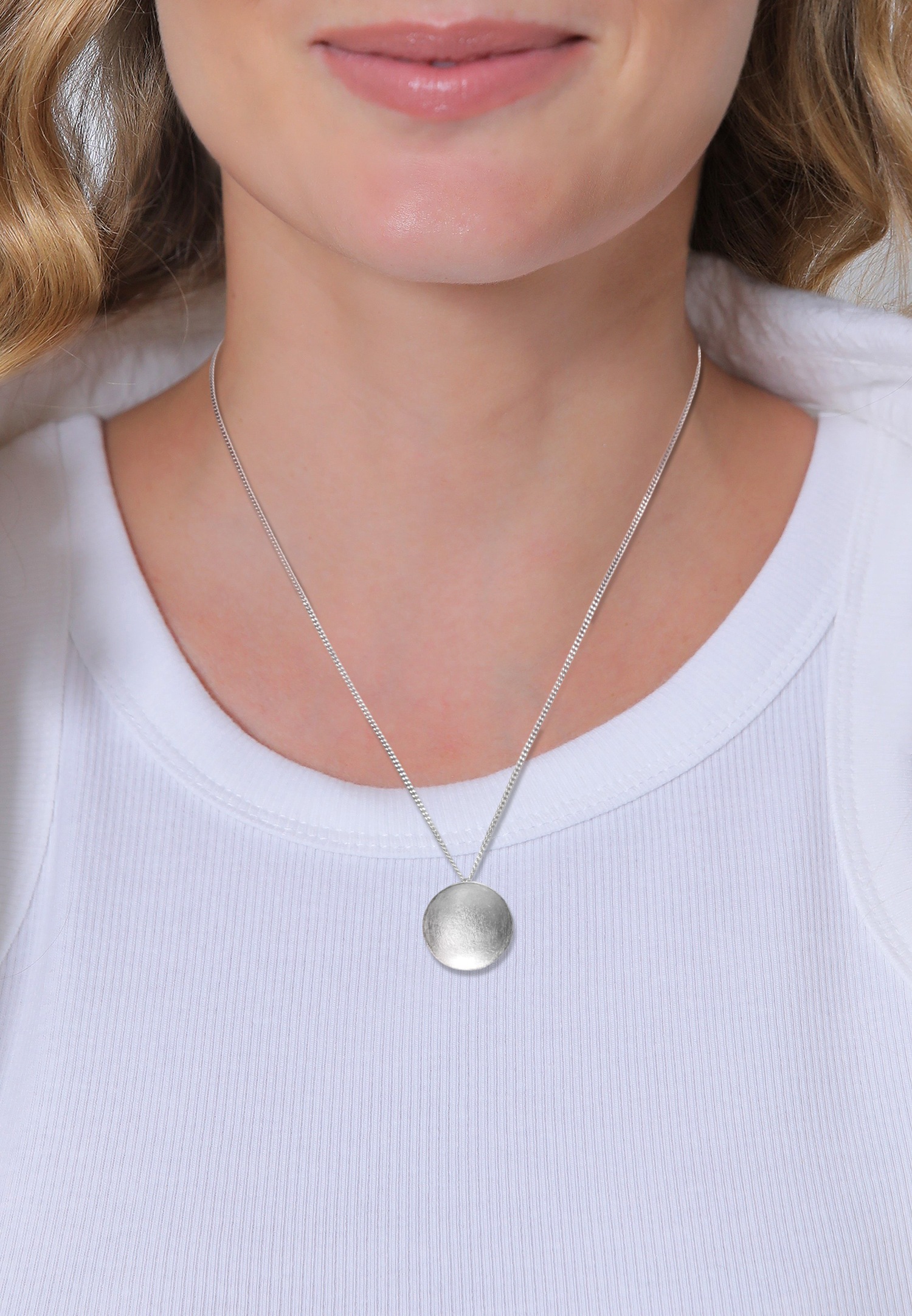Nenalina Nenalina Collier avec Pendentif Femmes Pendentif Rond Argent Sterling 925 Party / Nouvel An 50 cm
