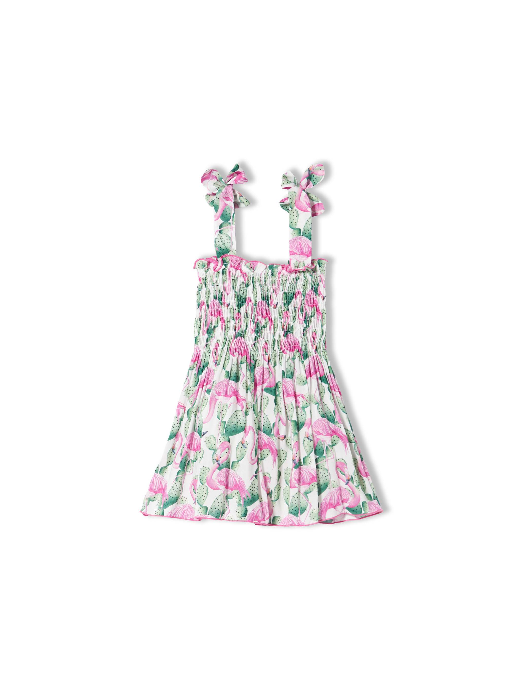 Lola katoenen jurk met flamingoprint