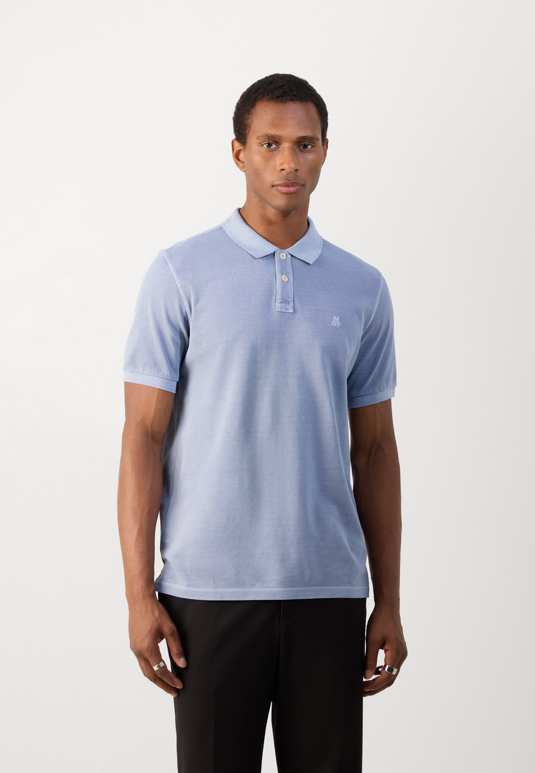 Marc O'Polo KORT ERME SLITS AT HEM EMBROIDERY - Poloskjorter - blackMarc O'Polo