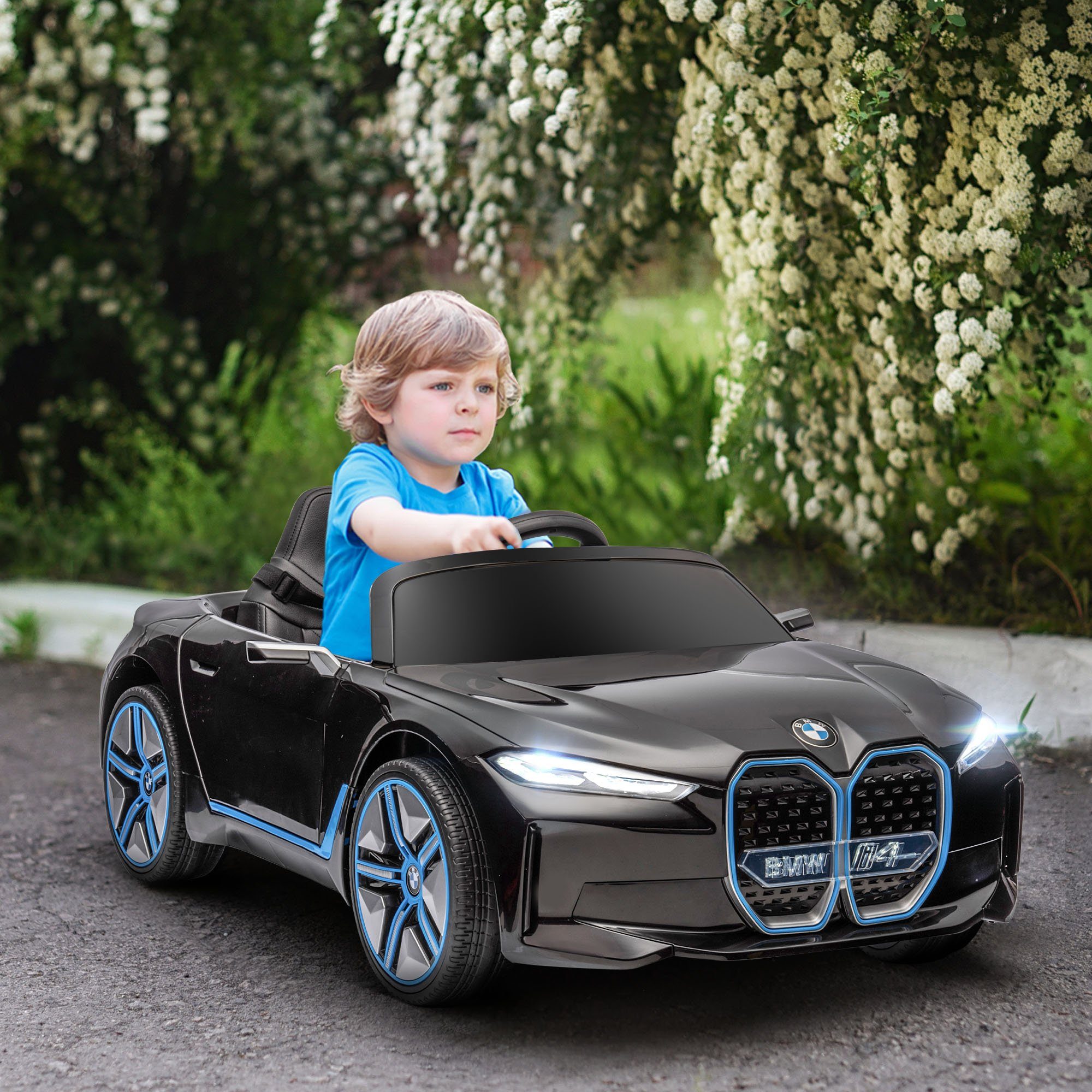 Elektrické dětské auto HOMCOM dětské elektrické auto elektrické dětské vozidlo se světlomety, nosnost 30 kg, (1 kus), s dálkovým ovládáním