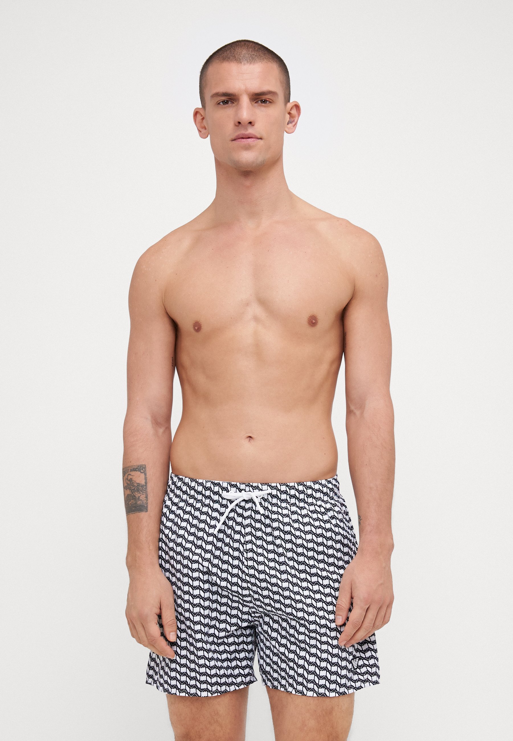 Pantaloncini da bagno Emporio Armani - bianco/nero