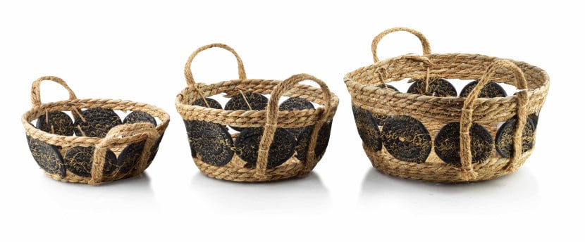 Komplet 3 koszy 30X15cm 27X13cm 21X9cm BALI