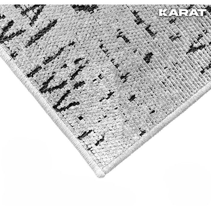 Alfombra de pasillo estampada con tejido jacquard, Vena, color marfil, 80 x 200 cm