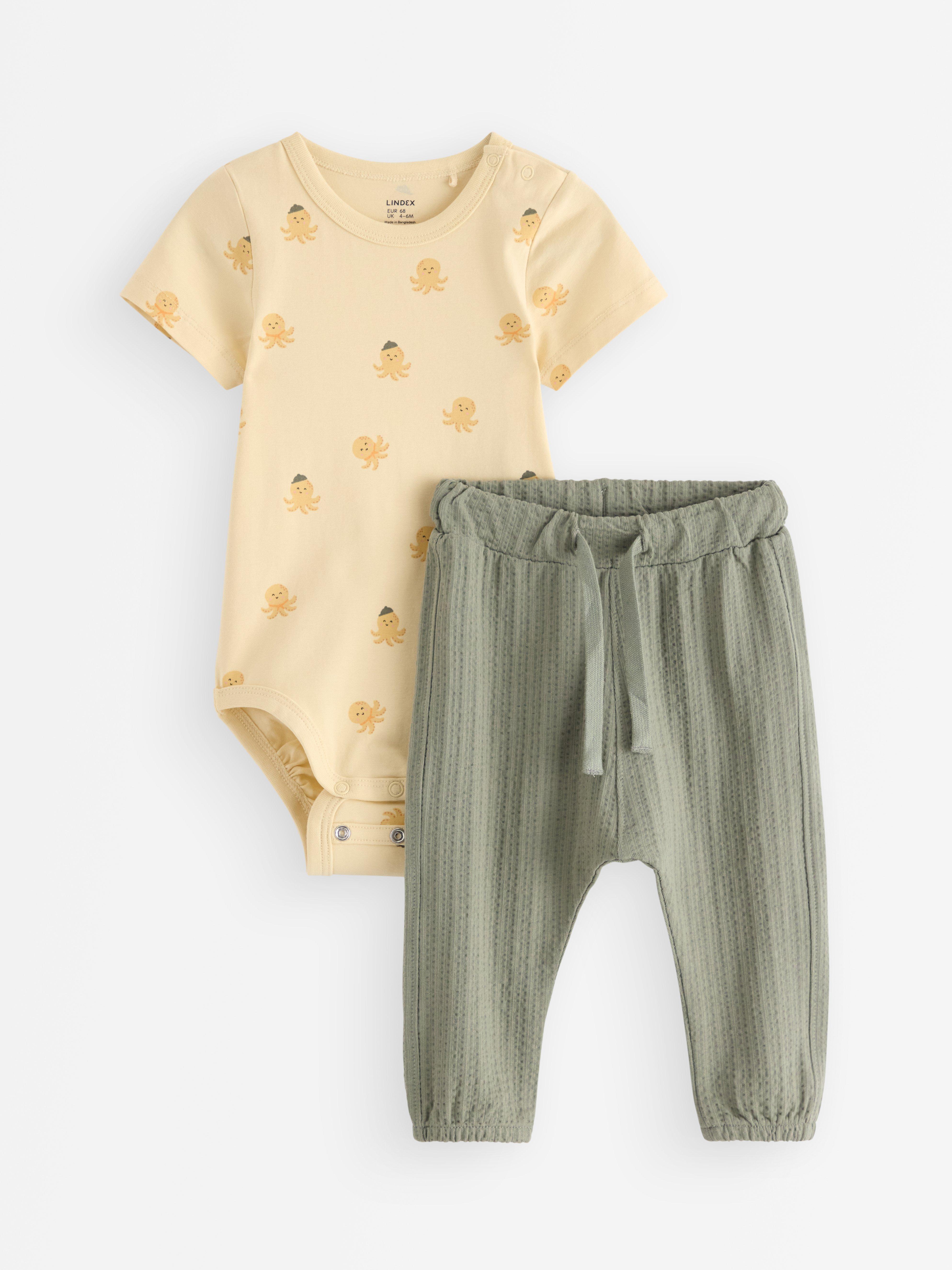 Set - body și pantaloni Verde prăfuit
