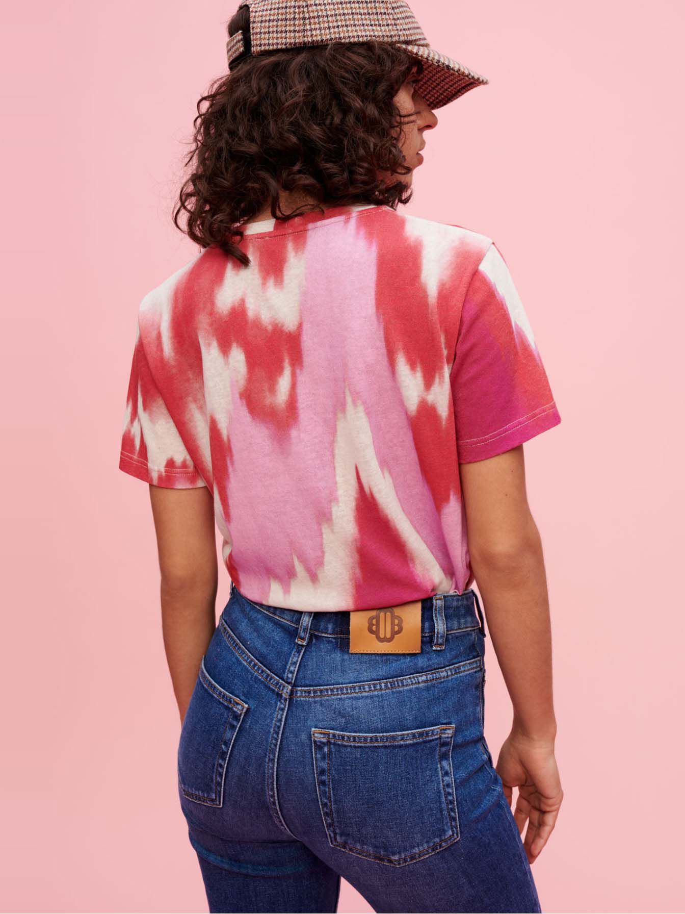 Tricou fuchsia tie and dye - Fuchsia tie dye