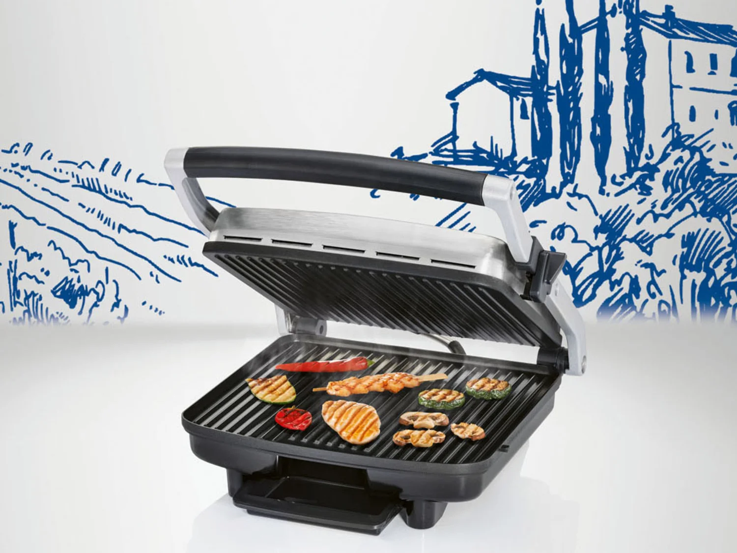 SILVERCREST® KUCHYŇSKÉ NÁŘADÍ Panini stroj »SPM 2000 D2«, 1850–2200 W