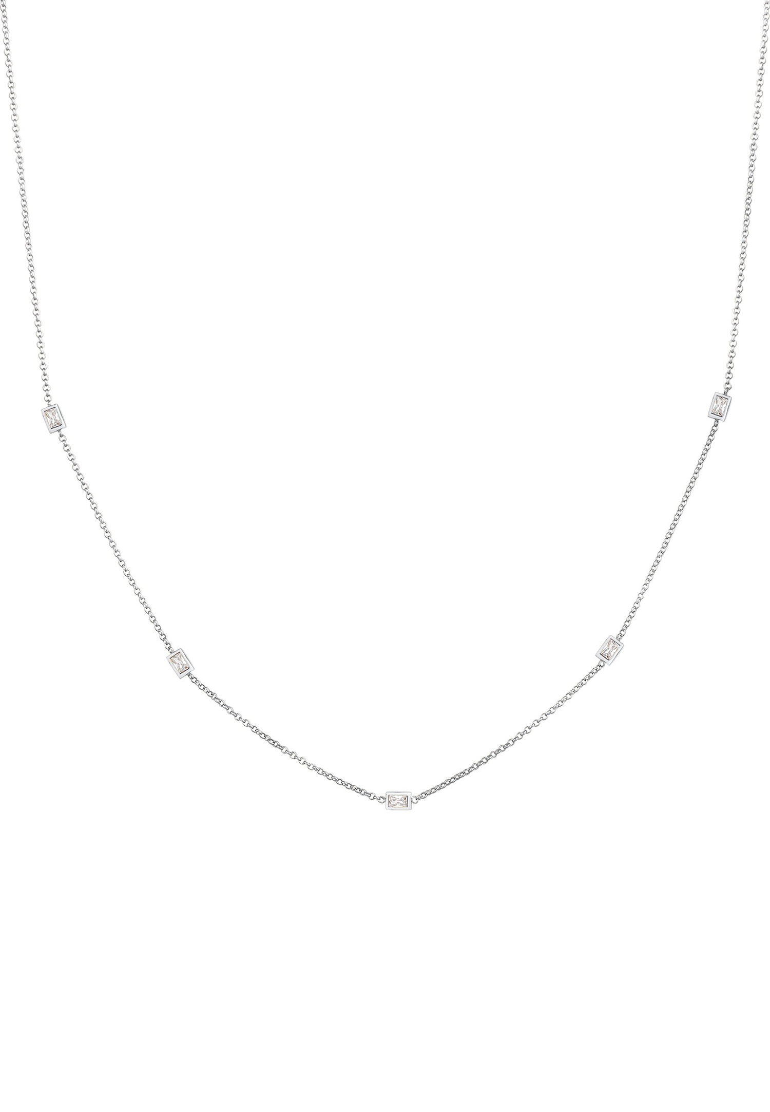 Elli Filigranes Simplement Élégantes avec Cristaux de Zircone Collier Femme - (925/1000) Argent