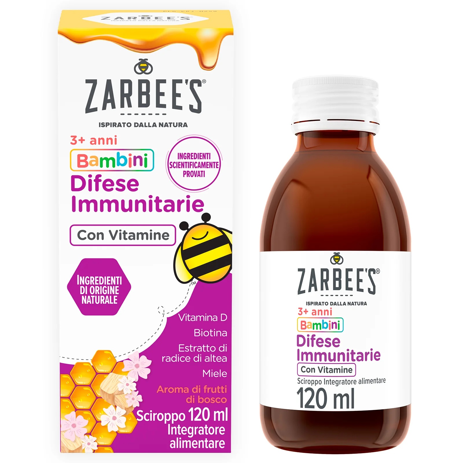 Zarbee's Immune Defenses siroop voor kinderen 120 ml met vitamine D