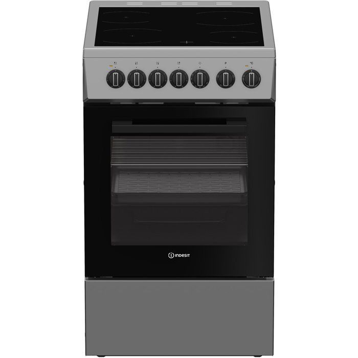Cuisinière vitrocéramique - INDESIT - I5V3PCS - 4 foyers - 7,7 KWh - L50 cm - Silver