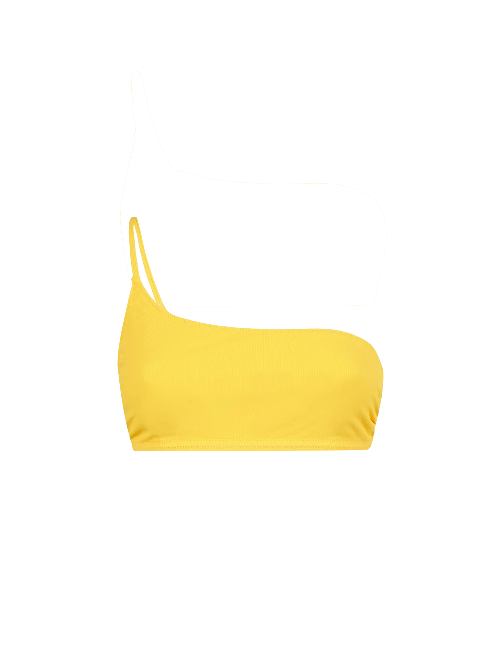 Gele geribbelde bralette met één schouderband