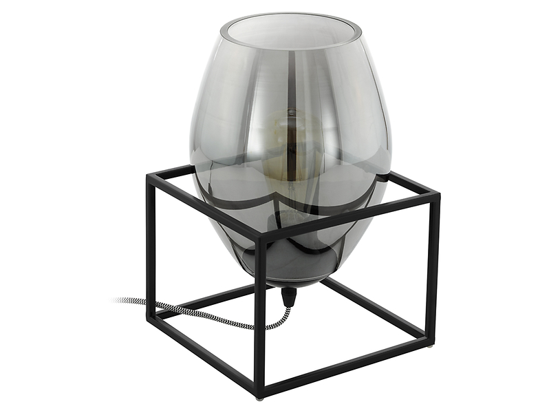 Lampa stołowa Oliva stalowa czarna