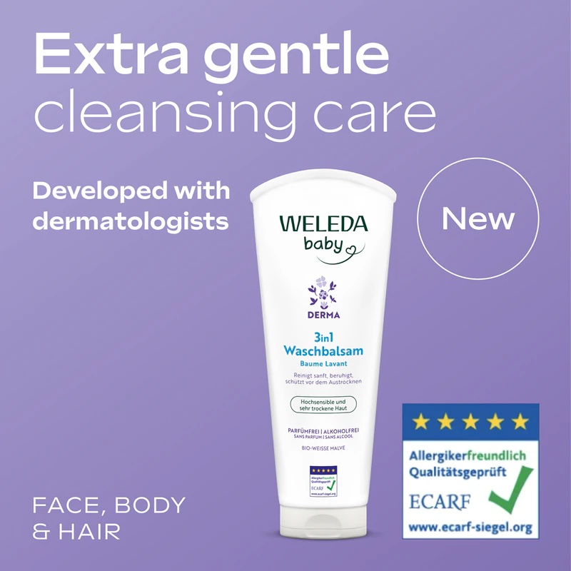 Weleda Baby Derma čistilni balzam za pomirjanje kože
