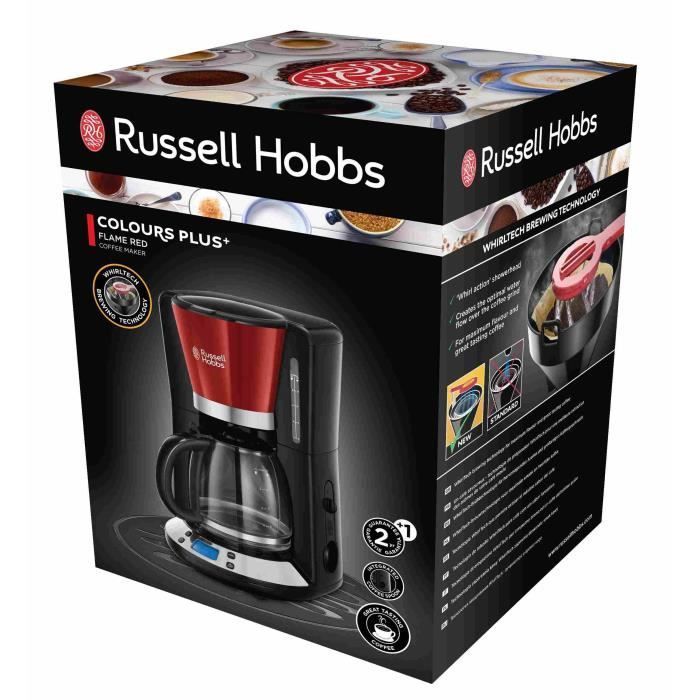 Filterkaffeemaschine – RUSSELL HOBBS – Colours Plus 24033-56 – Edelstahl – Programmierbar – 15 Tassen – WhirlTech-Technologie – 1100 W