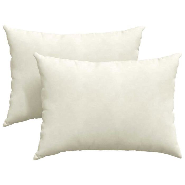Coussins de canapé en velours - vidaXL - 70x50 cm - Crème - Housses amovibles - Rembourrage polyester - Usage intérieur