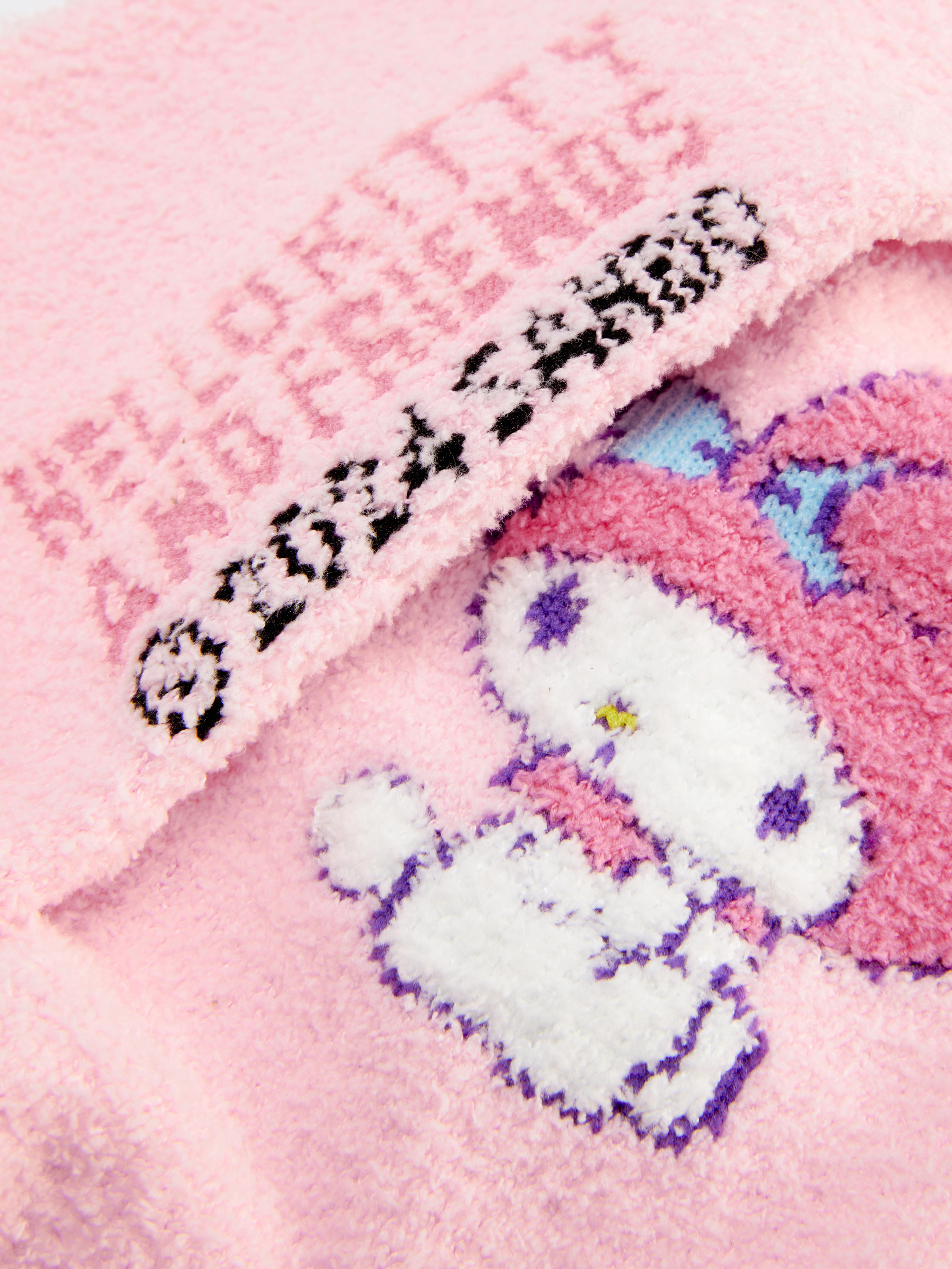 Papuci de casă Hello Kitty My Melody. Aceste șosete My Melody sunt ideale de încălțat după o zi lungă.