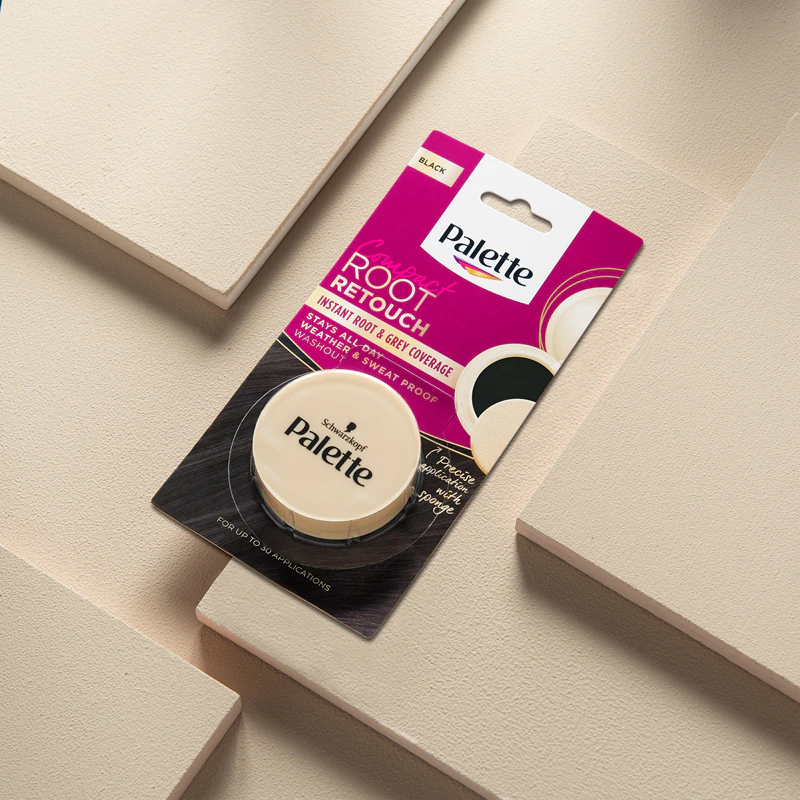 Schwarzkopf Palette Compact Root Retouch corretivo para raízes e cabelos brancos com efeito aveludado.