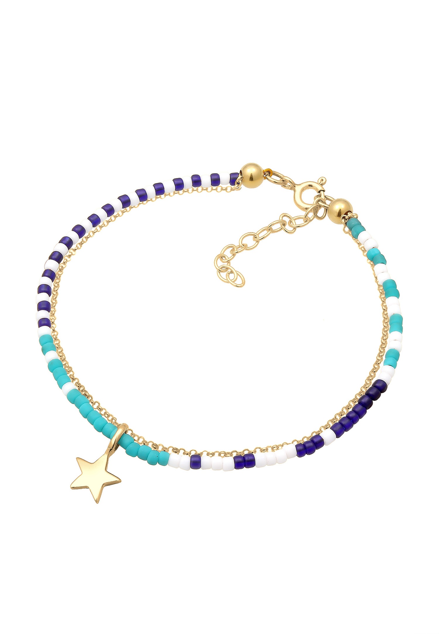 Elli Layer Stern Astro Beads Erbskette Bunt 925 Silber