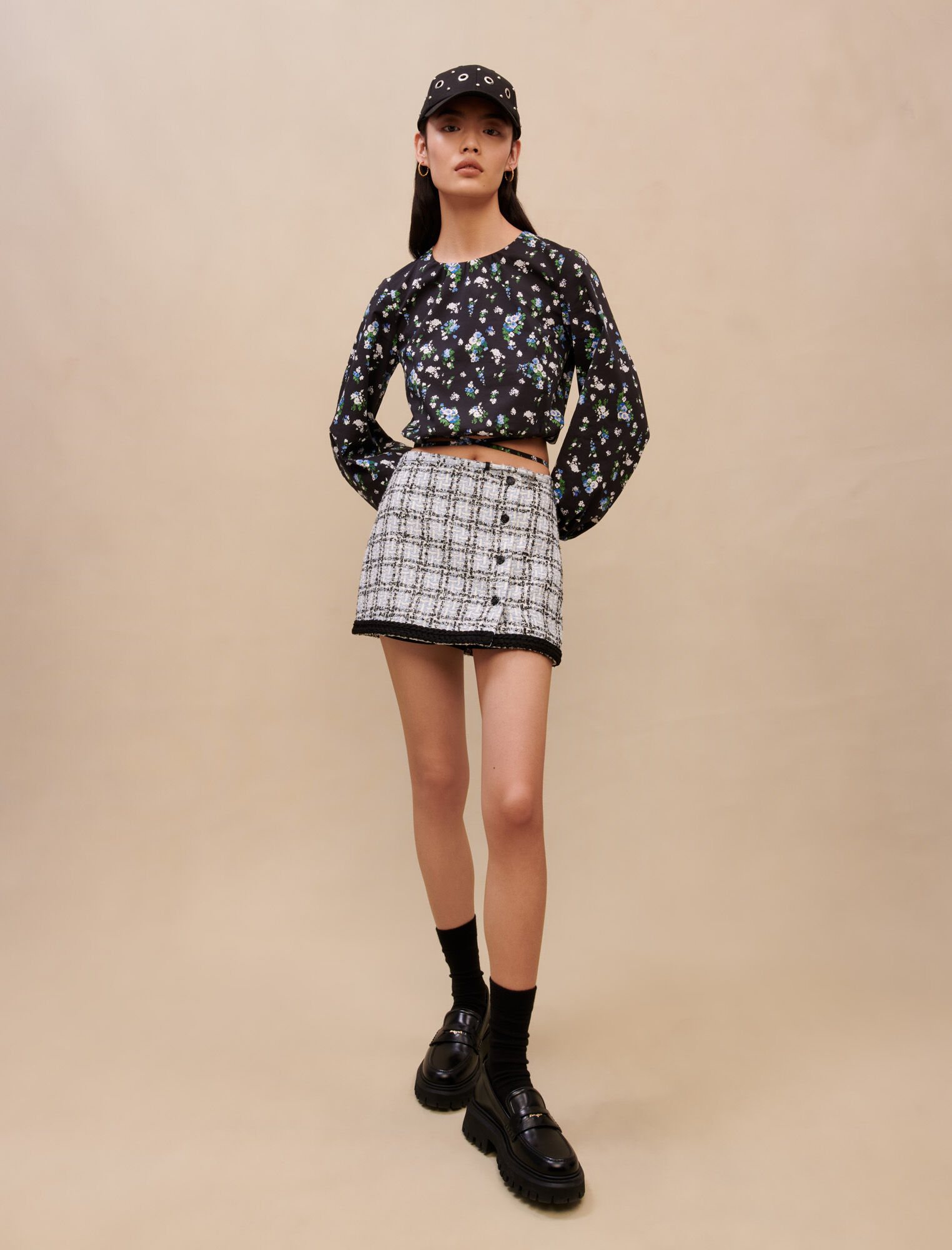 Top floral cu funde - Bouquet Bleu