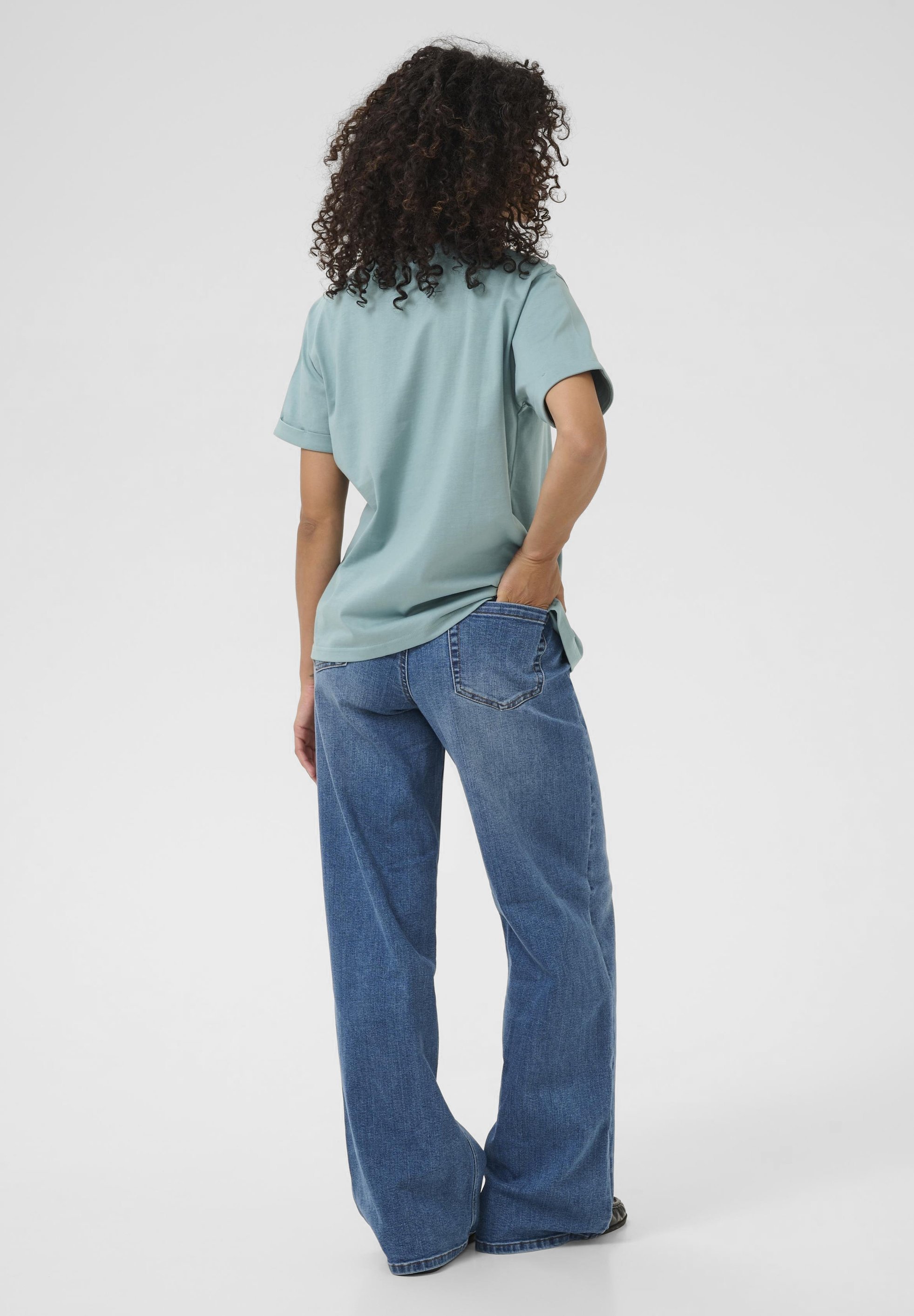Kaffe KAEMILY - T-shirt met print - traliewerk met zilveren hart