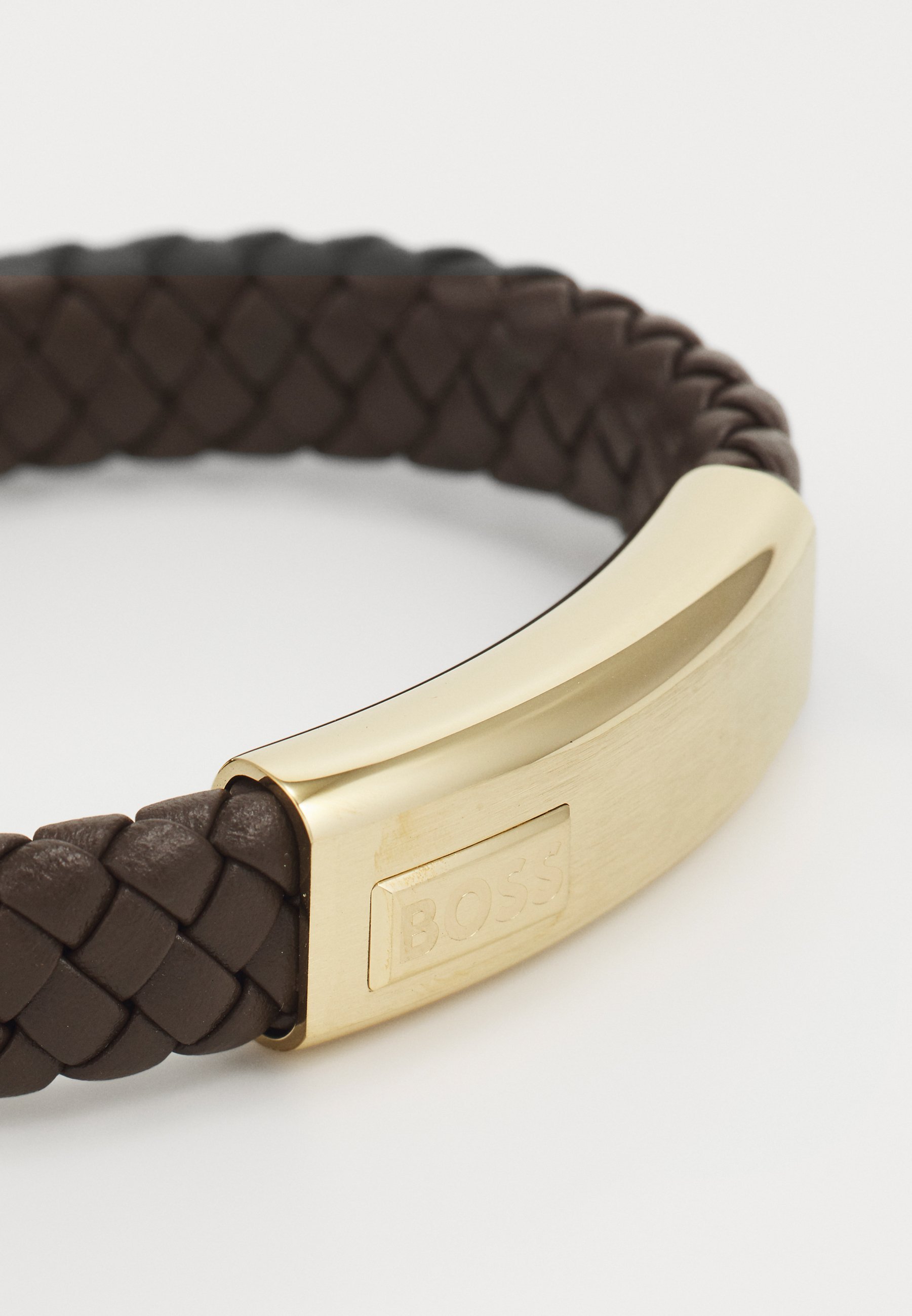 BOSS LANDER - Armband - bruin/goudkleurig