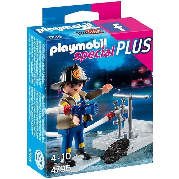 PLAYMOBIL - Brandweerman met brandkraan 4795 - Special Plus - Leeftijd 4+