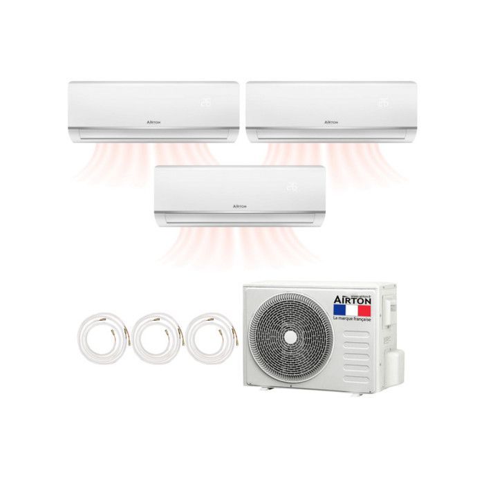 Pompe à chaleur réversible tri-split AIRTON - A Poser Soi-meme - 2500W - 3500W - ReadyClim 3x4M
