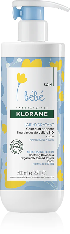 Leite hidratante corporal de calêndula Kloane Bébé para bebês desde o nascimento