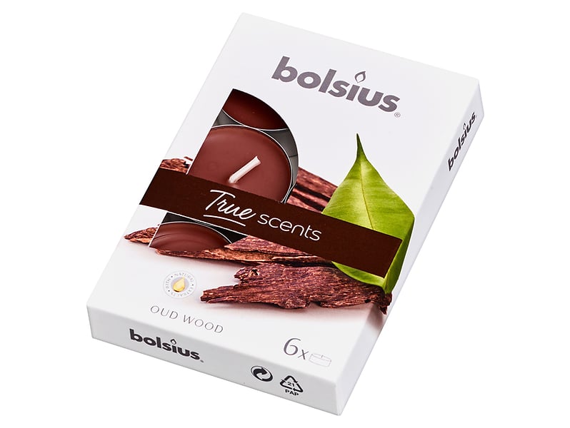 Podgrzewacze tealighty True Scents Oud Wood 6 szt.
