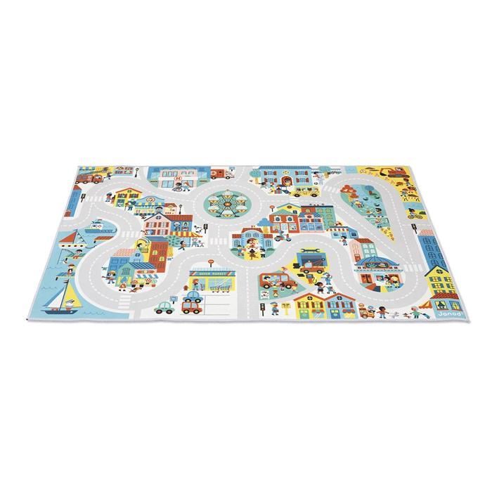 Tapis de jeu - JANOD - Circuit Ville - Antidérapant - 120 x 78 cm - Pour enfants dès 2 ans