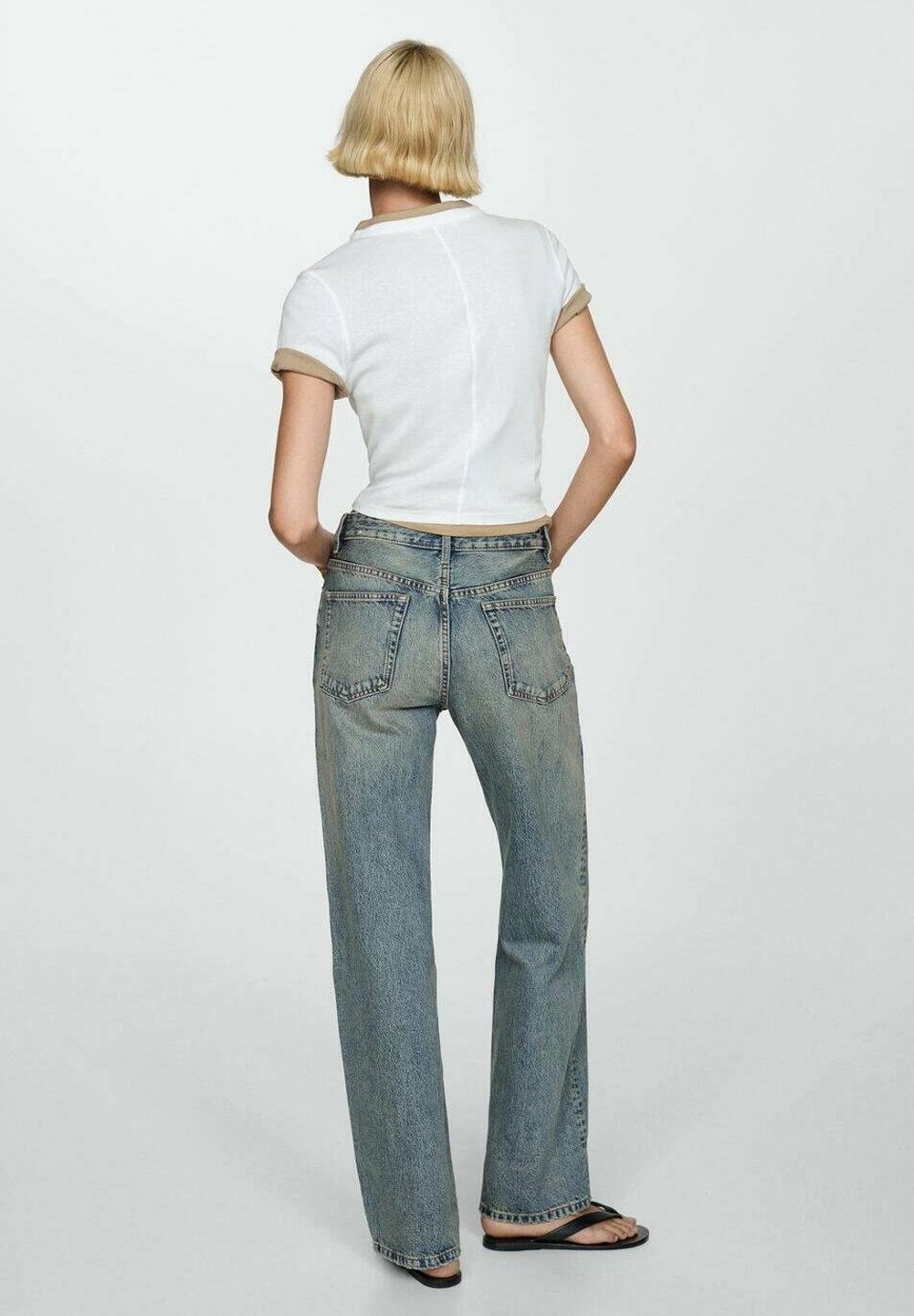 Džíny Mango Straight Fit - modrá