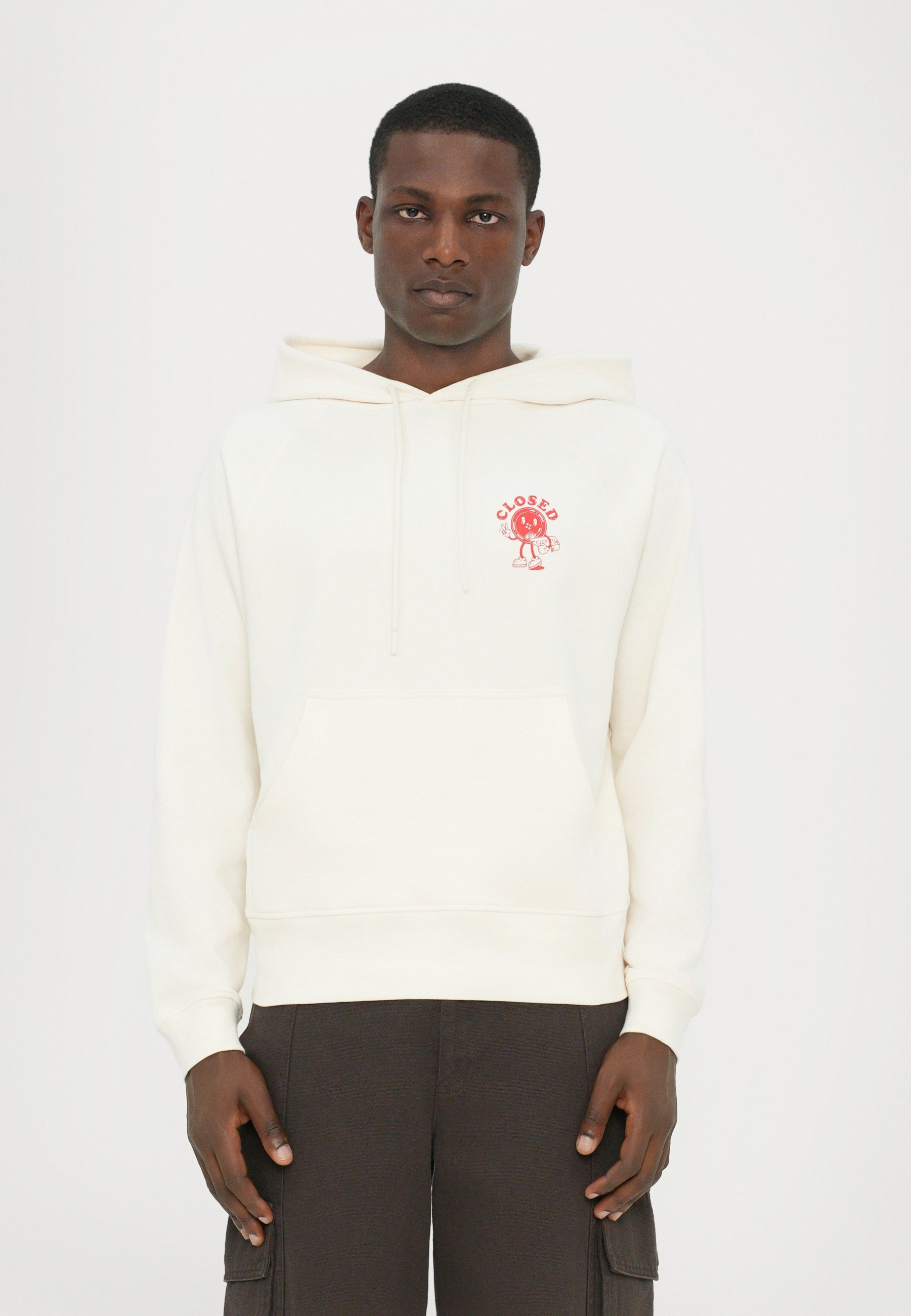 Geschlossener bedruckter Hoodie - Sweatshirt - elfenbein