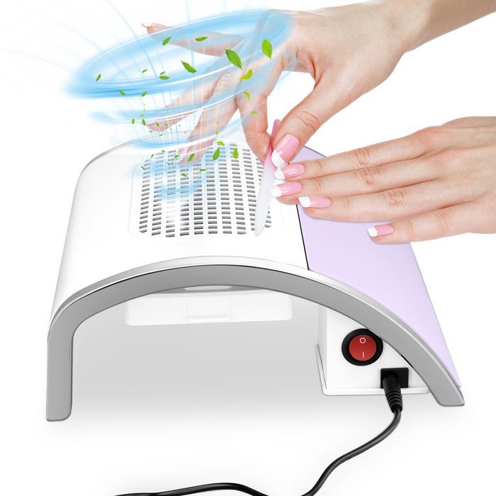 TTLIFE 80W Professional Manicure Nail Vacuum Cleaner, with 2 Fans and 2 Dust Collection Bags for Nail Art or Salon