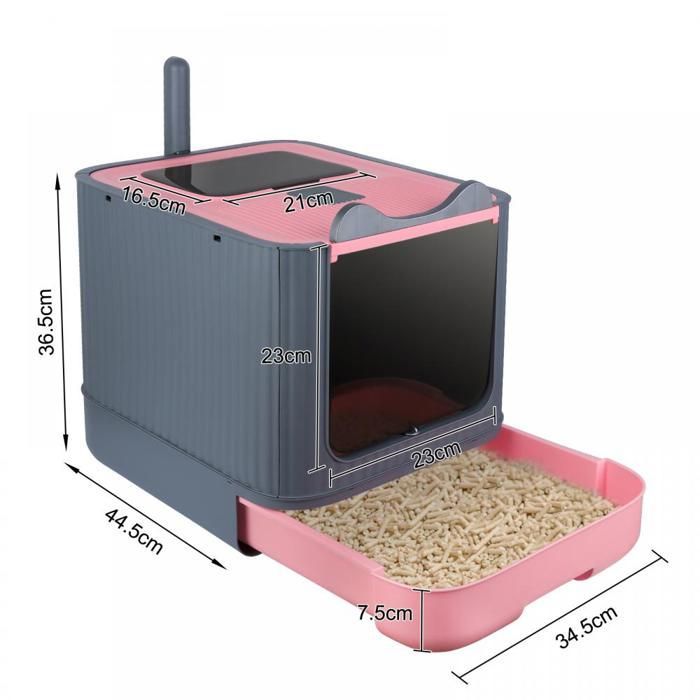 JEOBEST Bac à Litière Fermé pour Chat - Maison de Toilette  à Filtre Charbon Anti-Odeurs - Capacité de Charge 15kg