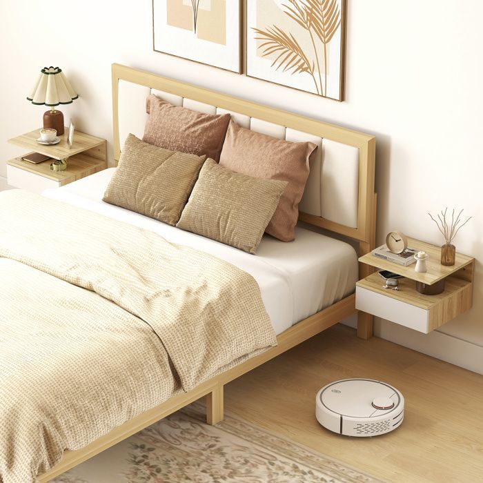 HOMCOM - Tables de chevet - Panneaux de particules - 35x32x22.5cm - Blanc