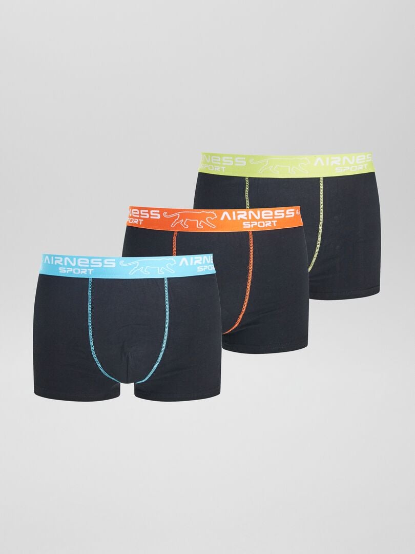 Set de 3 boxeri „Airness” cu curea - NEGRU